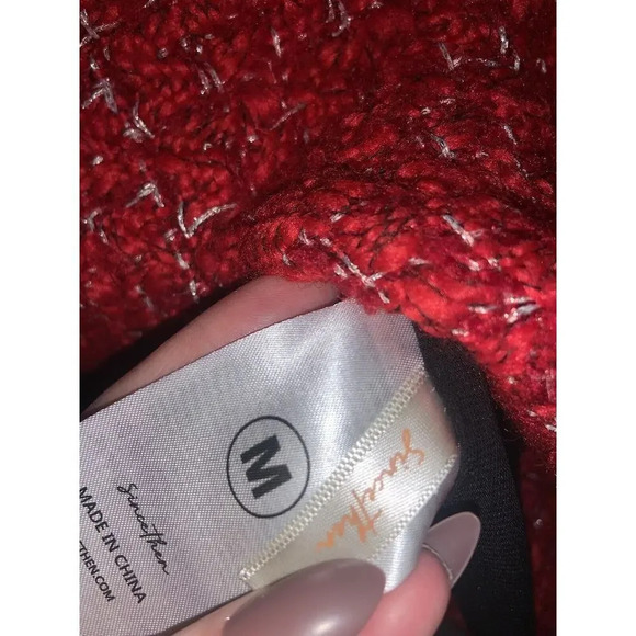 Red Tweed Since then Skirt NWOT Anthropologie holiday winter fall lined designer - Picture 6 of 6